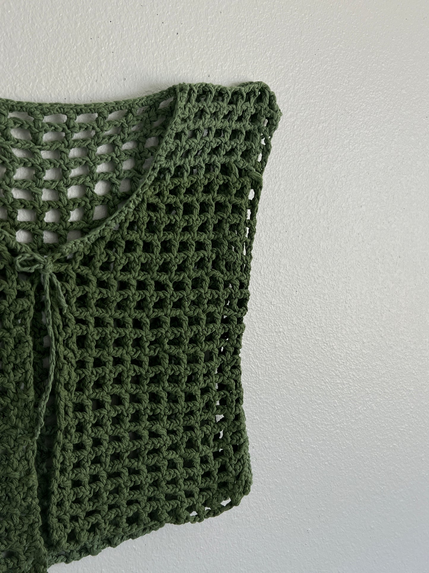 Fading green mesh cardigan