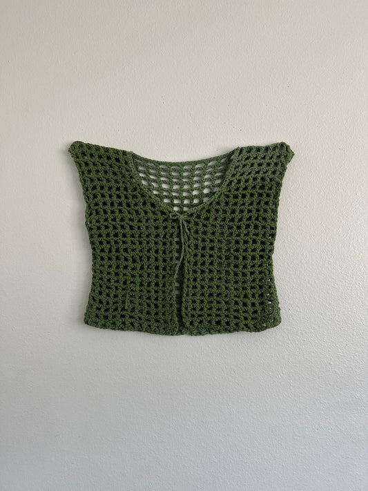 Fading green mesh cardigan